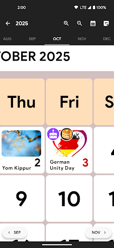 Germany Calendar Screen 2
