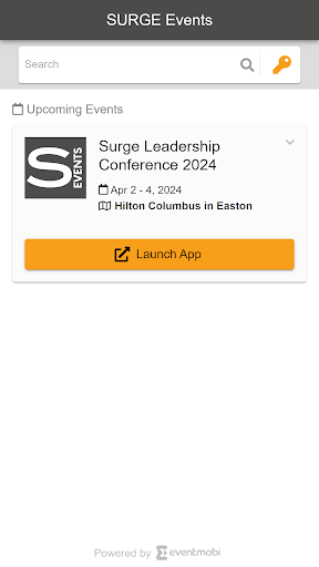 Android application SURGE Events screenshort
