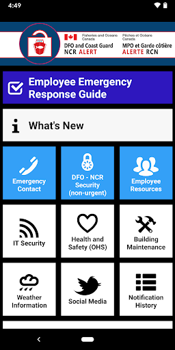 Android application DFO NCR Alert screenshort