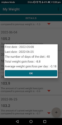 My weight Screen 2
