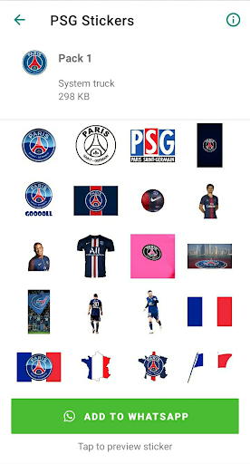 Android application PSG Stickers screenshort