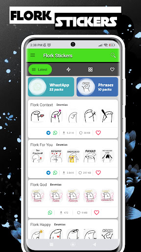 Android application Flork Stickers for whatsapp screenshort