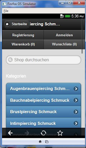 Piercing Schmuck Shop Screen 2