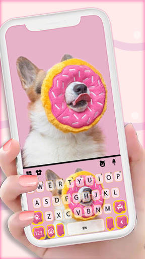 Android application Pink Donut Doggy Keyboard Back screenshort