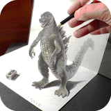 Draw Monster King Godzilla icon