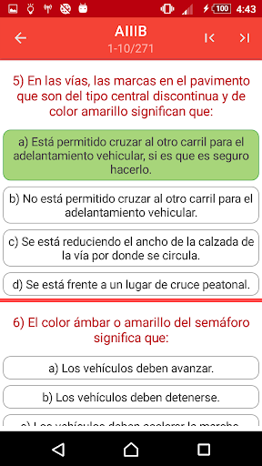 Simulador examen teórico MTC Screen 3