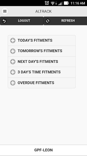 Android application Altrack Office screenshort