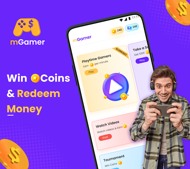 mGamer – Earn Money, Gift Card 2.1.8 APK + Mod (Unlimited money) untuk android
