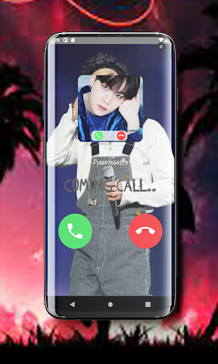 Android application BTS Suga fake video call Prank screenshort