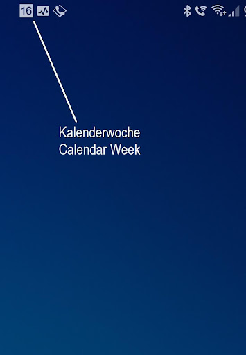 Android application calendar week in status bar screenshort