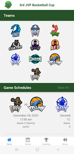 Android application JVP Basketball screenshort