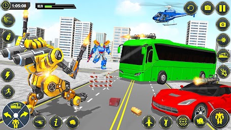 School Bus Robot Car Game