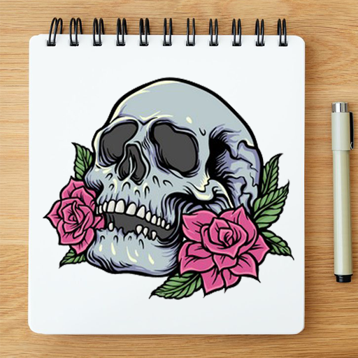 How to Draw Skull Tattoo Easy logo