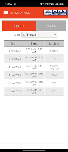 OBS DEGREE COLLEGE Screen 3