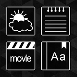 Black and White Atom Iconpack icon