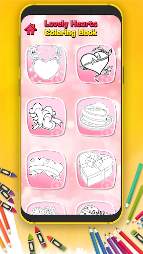Lovely Hearts Coloring Book Screen 3