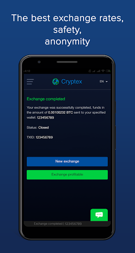 Cryptex Exchange - Buy Bitcoin Screen 3