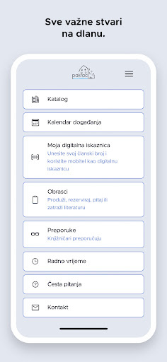 Android application Gradska knjižnica Pakrac screenshort
