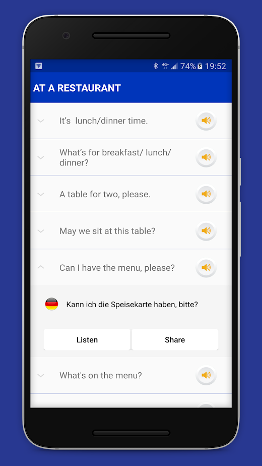 Android application Emate Translator screenshot
