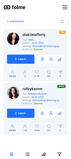 Android application Folme screenshort
