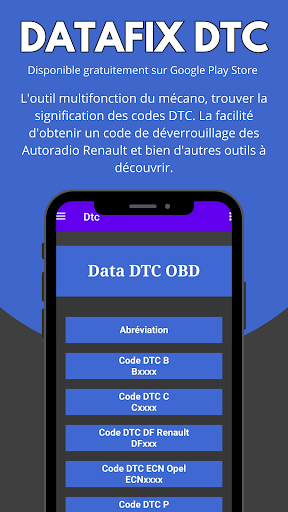 Android application DataFix DTC screenshort
