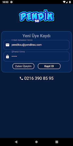 Android application Pendik Su Siparişi screenshort
