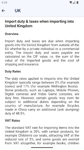 Countries Taxes Screen 2