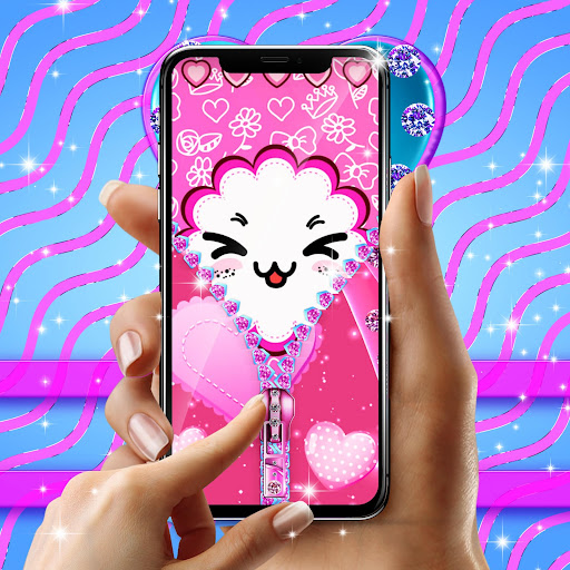 Girly lock screen zipper Screen 2