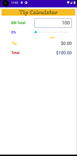 Android application FTipCalculator screenshort