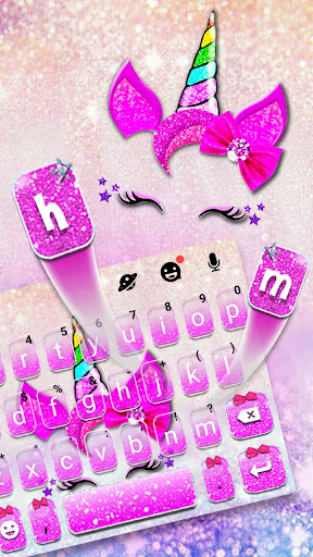 Hot Pink Unicorn Bowknot Keybo Screen 2