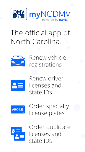 Android application myNCDMV screenshort