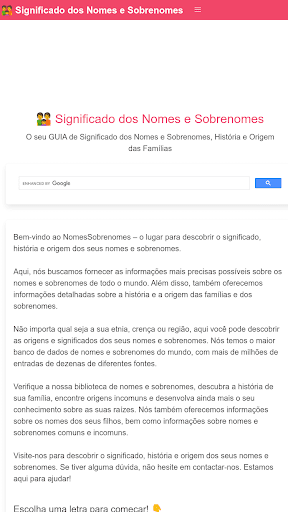 Android application Significado Nomes e Sobrenomes screenshort