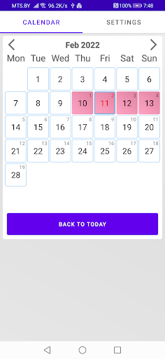 Android application My Calendar - Period Tracker screenshort