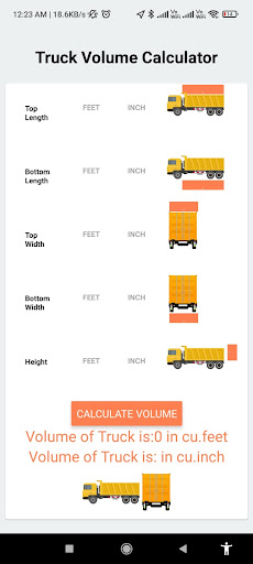 Truck Volume Calculator Screen 3
