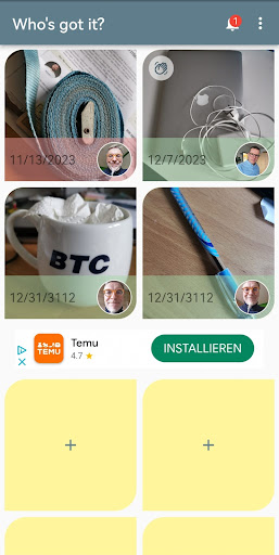 Android application Who's got it? screenshort