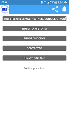 Android application Radio Pionera Punata screenshort
