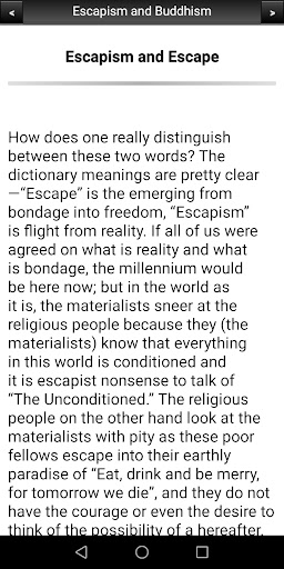 Escapism and Buddhism Screen 2