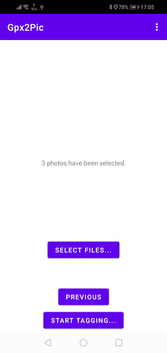 Gpx2Pic - GeoTag Photos Screen 2