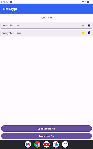 Android application TextCrypt screenshort