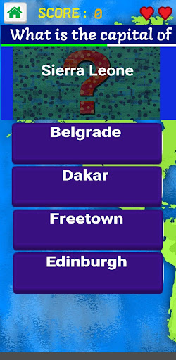 History of World Capitals Quiz Screen 2