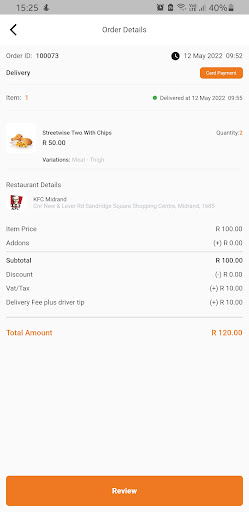 KasiD: Food Delivery Screen 3