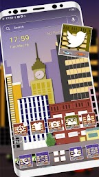 City Illustration Launcher Theme
