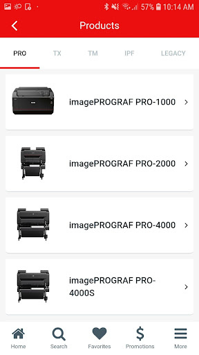 Screenshot of Canon Large Format Printer