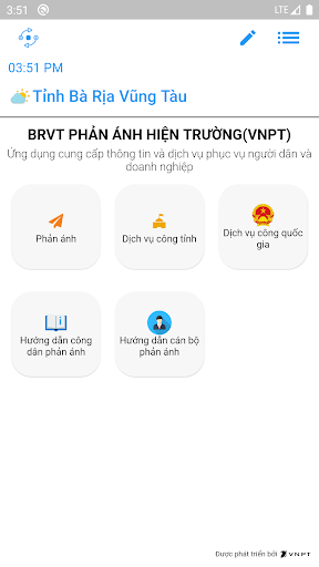 Android application BRVT PHẢN ÁNH HIỆN TRƯỜNG screenshort