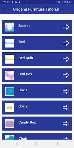 Android application Paper Origami Furniture Craft screenshort