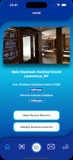 Android application Beis Medrash Heichal Dovid screenshort