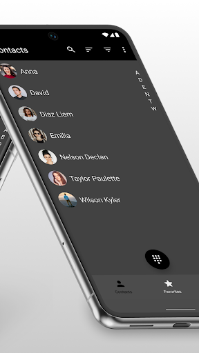 Screenshot of Contacts app for Android