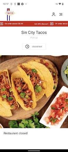 Android application Sin City Tacos screenshort