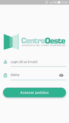 Android application Centro Oeste Vidros - Pedidos screenshort