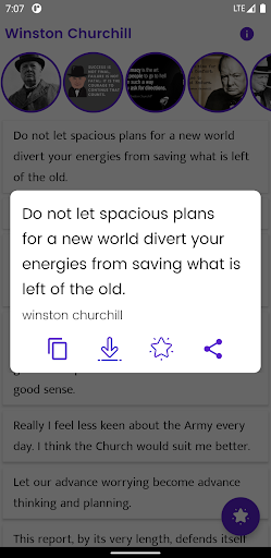 Android application Winston Churchill and Sayings screenshort